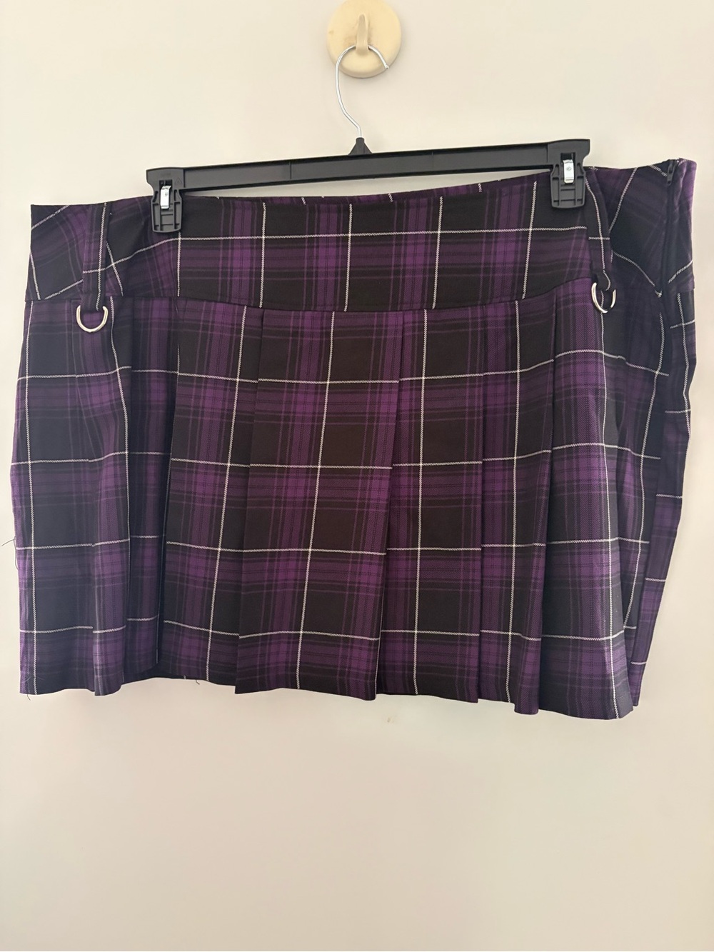 Lip Service Purple Plaid Mini Skirt with Ring Details
